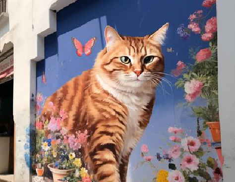 博爱自己绘制有个性的手绘墙