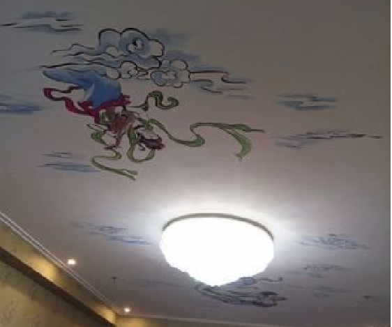 博爱如何快速绘制天花板上的手绘墙?